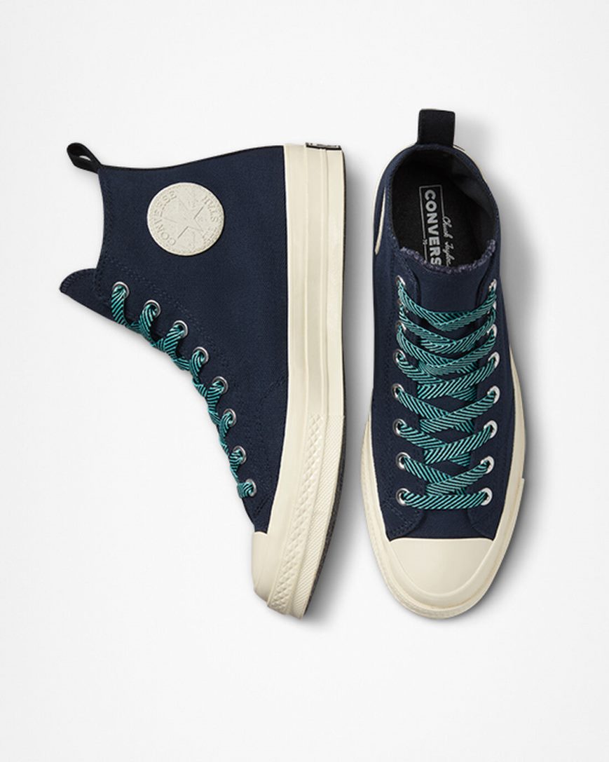 Women's Converse Chuck 70 Counter Climate GORE-TEX High Top Shoes Obsidian / Light Turquoise | AU C4E36R
